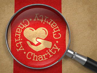 Image showing Magnifying Glass with Charity Concept.