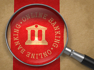 Image showing Magnifying Glass with Online Banking Concept.