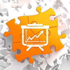 Image showing Flipchart Icon on Orange Puzzle.