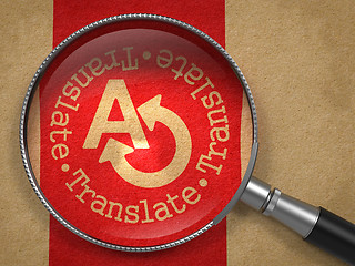 Image showing Magnifying Glass with Translating Concept.