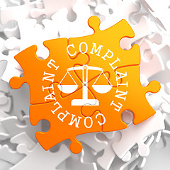 Image showing Complaint Concept on Orange Puzzle.