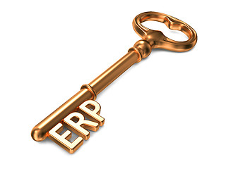 Image showing ERP - Golden Key. Business Concept.