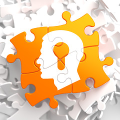 Image showing Psychological Concept on Orange Puzzle.