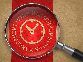 Image showing Magnifying Glass with Time Management Concept.