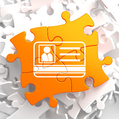 Image showing ID Card Icon on Orange Puzzle.