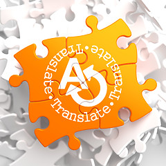 Image showing Translating Concept on Orange Puzzle.