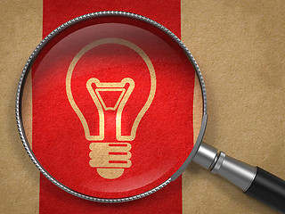 Image showing Magnifying Glass with Light Bulb Icon.