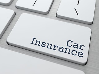 Image showing White Keyboard with Car Insurance Button.