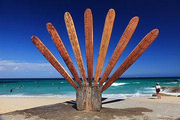 Image showing Sculpture by the Sea exhibit at Tamarama Beach Australia