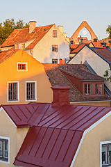 Image showing Rooftops of medieval town Visby