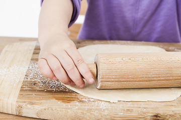 Image showing child baking pie