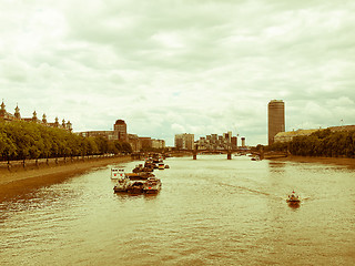 Image showing Retro looking River Thames in London