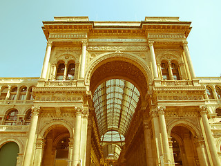 Image showing Retro looking Galleria Vittorio Emanuele II, Milan