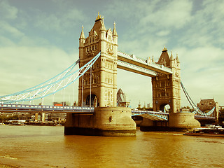 Image showing Retro looking Tower Bridge, London