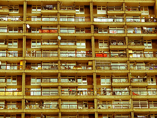 Image showing Retro looking Trellick Tower, London