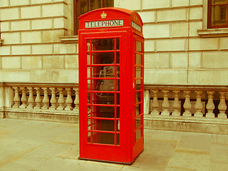 Image showing Retro looking London telephone box