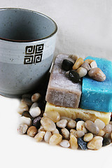 Image showing Soap and healing stones