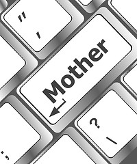 Image showing Keyboard with mother word on computer button