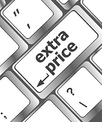 Image showing extra price word key or keyboard, discount concept