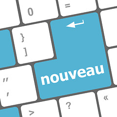 Image showing nouveau button on computer keyboard key