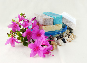 Image showing Soap and pumice stone