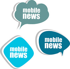 Image showing mobile news. Set of stickers, labels, tags. Business banners, Template for infographics
