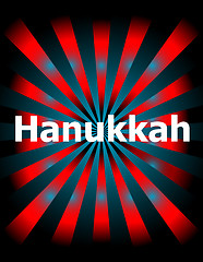 Image showing Template with modern sunburst and hanukkah text