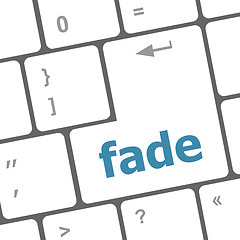 Image showing fade word on keyboard key, notebook computer button