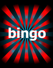 Image showing Abstract background of star burst with bingo word