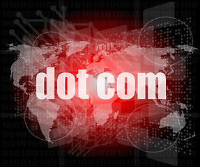 Image showing words dot com on digital screen, information technology concept