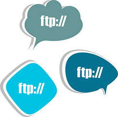 Image showing ftp. Set of stickers, labels, tags. Business banners