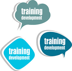 Image showing training development. Set of stickers, labels, tags. Business banners, Template for infographics