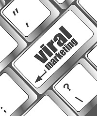 Image showing viral marketing word on computer keyboard key, raster