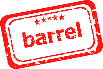 Image showing barrel on red rubber stamp over a white background