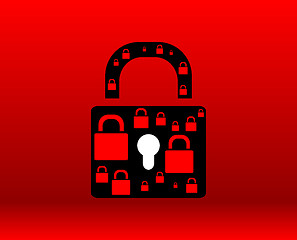 Image showing Lock red design elements for website or app