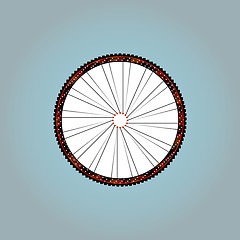 Image showing bike wheel black silhouette