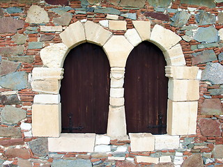 Image showing Stone windows. Fikardou. Cyprus