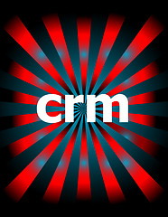 Image showing crm word with motion rays on background