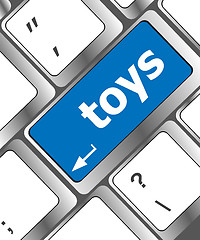 Image showing toys word on computer keyboard pc key