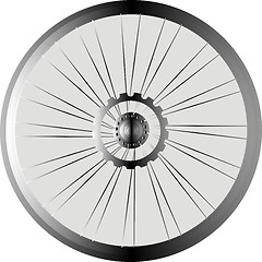 Image showing bike wheel black silhouette