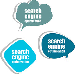 Image showing search engine optimization. Set of stickers, labels, tags. Business banners, Template for infographics