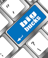 Image showing big bucks on computer keyboard key button