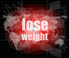 Image showing social concept: lose weight words on digital screen, 3d