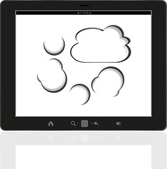 Image showing Cloud-computing connection on the digital tablet pc