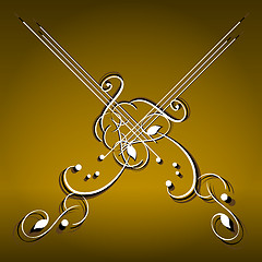 Image showing Royal template with ornate background and golden swirls