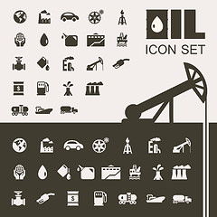 Image showing Oil Industry Flat Icon Set