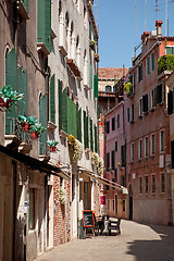 Image showing Small cafe on steet in Venice, Italy