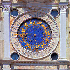 Image showing Zodiac clock at San Marco square in Venice