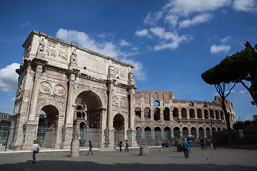 Image showing Constantine's arc in Rome, Italy