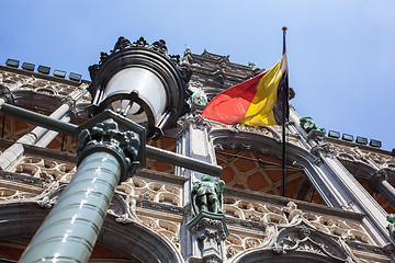 Image showing Belgium flag on Grand Place in Brussels